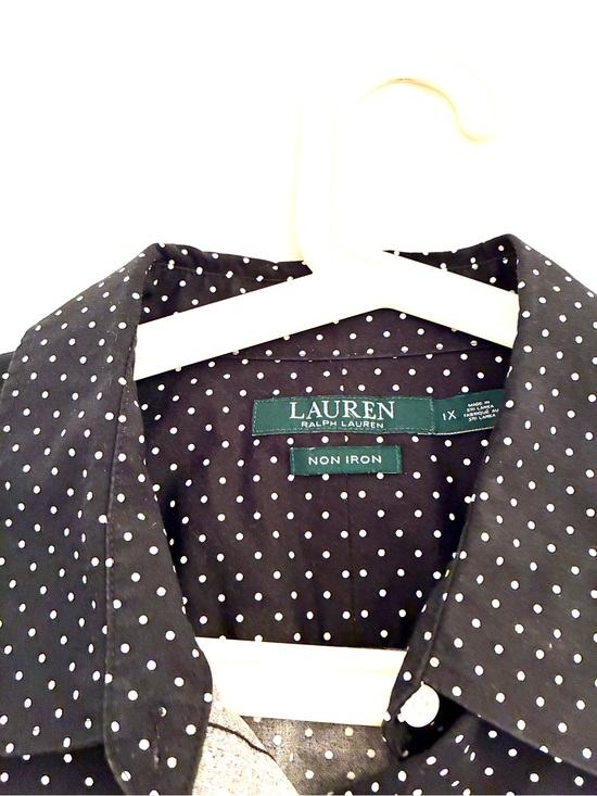 Lauren Ralph Lauren Tops - Lauren Ralph Lauren Black & White Polka Dot No Iron Buttondown Shirt Womens 1X